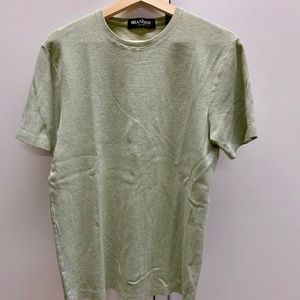 Brandini Ribbed Crew Neck T-shirt- Sage Green